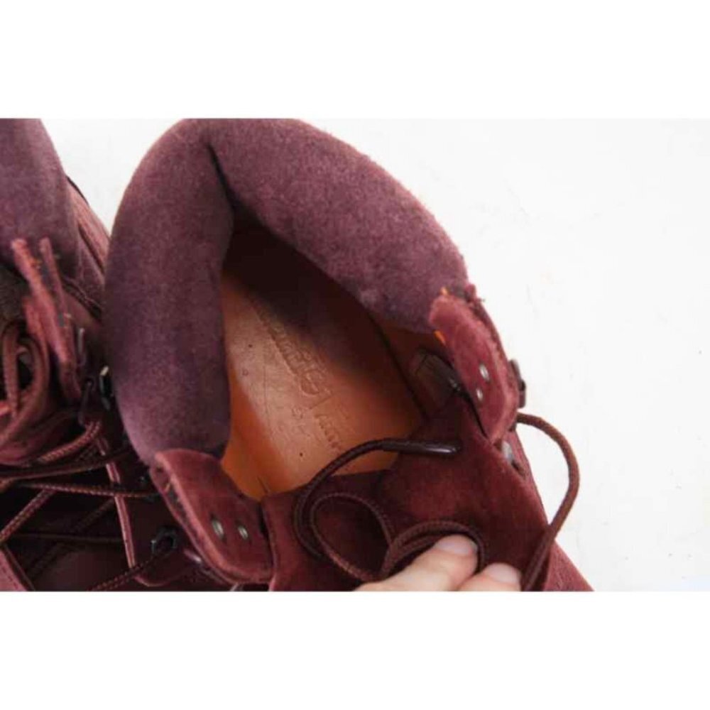 Timberland  6-INCH PREMIUM D-RING WATERPROOF BOOTS hiking boots maroon sz 8 - Picture 7 of 11